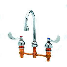 Lavatory Faucet, Concealed Body, 8" Centerset, Cast Basin Spout, Lever Handles