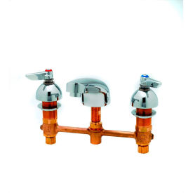 Lavatory Faucet, Concealed Body, 8" Centerset, Cast Basin Spout, 4" Handles