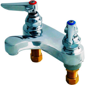 Lavatory Faucet, Deck Mount, 4" Centerset, 2.2 GPM, Lever Handles
