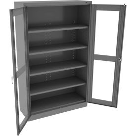 C-Thru Jumbo Storage Cabinet, 48"W x 24"D x 78"H, Unassembled, Medium Gray