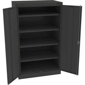 Standard Heavy Duty Storage Cabinet, Turn Handle, 24 Gauge, 36"W x 24"D x 60"H, Black
