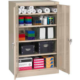 Standard Heavy Duty Storage Cabinet, Turn Handle, 24 Gauge, 36"W x 24"D x 60"H, Sand