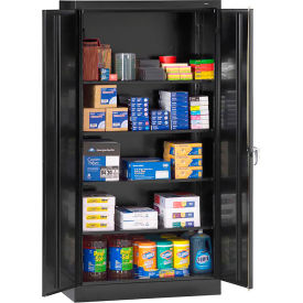 Standard Heavy Duty Storage Cabinet, Turn Handle, 24 Gauge, 36"W x 24"D x 72"H, Black
