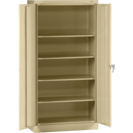 Standard Heavy Duty Storage Cabinet, Turn Handle, 24 Gauge, 36"W x 24"D x 72"H, Sand