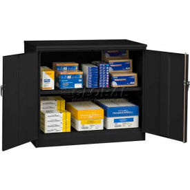 Jumbo Counter Height Storage Cabinet, 48"W x 18"D x 42"H, Black