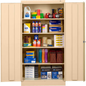 Standard HD Storage Cabinet, Turn Handle, 24 Ga., 36"W x 24"D x 72"H, Champagne Putty