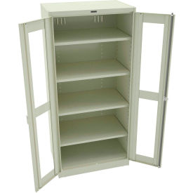 C-Thru Deluxe Storage Cabinet, 36"W x 24"D x 78"H, Unassembled, Champagne Putty