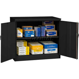 Jumbo Counter Height Storage Cabinet, 48"W x 24"D x 42"H, Unassembled, Black