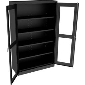 C-Thru Jumbo Storage Cabinet, 48"W x 18"D x 78"H, Unassembled, Black