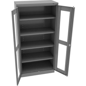 C-Thru Standard Storage Cabinet, 36"W x 18"D x 72"H, All-Welded, Medium Gray