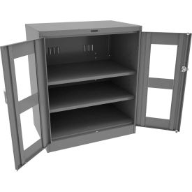 C-Thru Deluxe Storage Cabinet, 36"W x 24"D x 42"H, Unassembled, Medium Gray