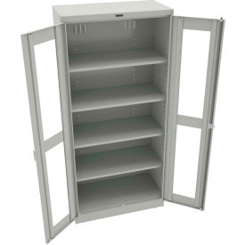 C-Thru Deluxe Storage Cabinet, 36"W x 18"D x 78"H, Unassembled, Light Gray
