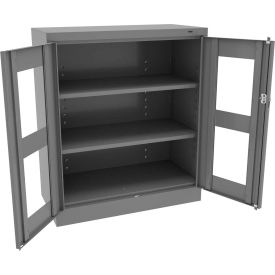 Standard Storage Cabinet, 36"W x 18"D x 42"H, All-Welded, Medium Gray