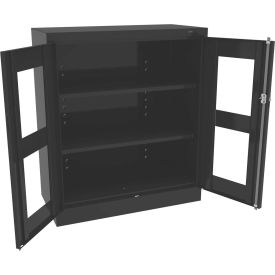 C-Thru Standard Storage Cabinet, 36"W x 18"D x 42"H, All-Welded, Black