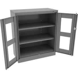 C-Thru Standard Storage Cabinet, 36"W x 18"D x 42"H, Unassembled, Medium Gray