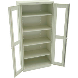 C-Thru Deluxe Storage Cabinet, 36"W x 18"D x 78"H, Unassembled, Champagne Putty