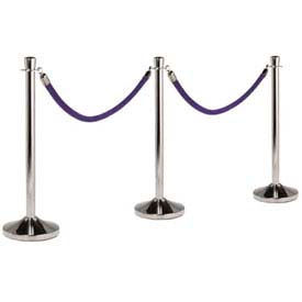 Portable Security Barrier System, 15" Diameter X 40", Polished Chrome