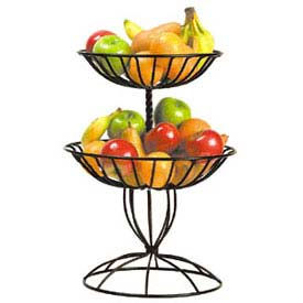 Basket, 12-3/4" Top Dia. x 20"H, Two Tier, Black