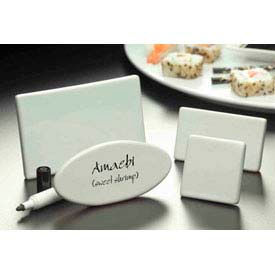 Card Sign, 5-1/2"W x 3-1/2"H, Rectangle, Ceramic