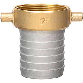 2" Aluminum Female Short Shank Coupling w/ Brass Nut
