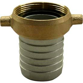 3" Aluminum Female Short Shank Coupling w/ Brass Nut