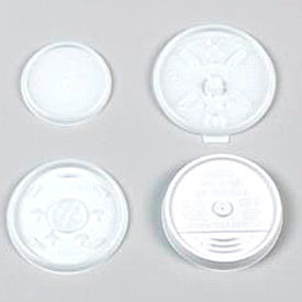 Plastic Lids for Hot/Cold Foam Cups, White, 1000/Carton