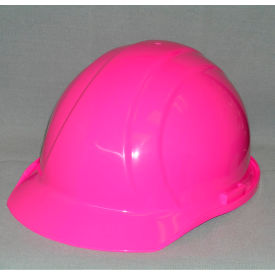 Americana Cap Safety Helmet, 4-Point Slide-Lock Suspension, Hi Viz Pink