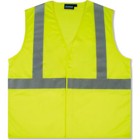 ANSI Class 2 Economy Mesh Safety Vest, Hook & Loop Closure, M, Lime