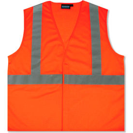 Aware Wear S362 ANSI Class 2 Economy Mesh Safety Vest, Hook & Loop Closure, 5XL, Orange