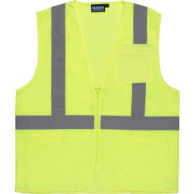 Aware Wear S363P ANSI Class 2 Economy Mesh Safety Vest, Zipper Closure, 3XL, Lime