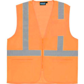Aware Wear S363P ANSI Class 2 Economy Mesh Safety Vest, Zipper Closure, L, Orange