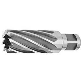 HSS Annular Cutter, 9/16" Diameter, For 2" Depth of Cut, 4 Flutes x 3/4" Shank Diameter, 2 Shank Flats