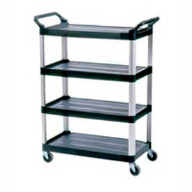 Xtra Service Cart w/4 Shelves, 300 lb. Capacity, 40-3/5"L x 20"W x 51"H, Black