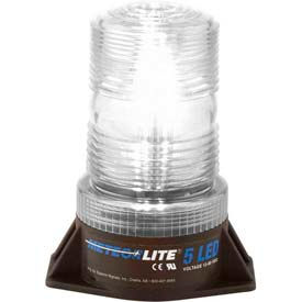 5 High-Profile Strobe Light - 12-80V - Permanent Mount - Clear