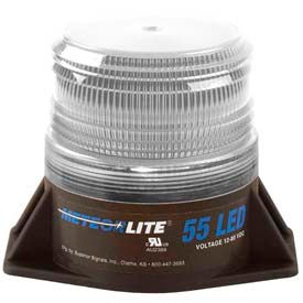 55 Low-Profile Strobe Light - 12-80V - Permanent Mount - Clear