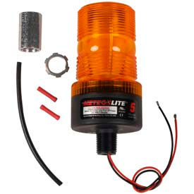 5 High-Profile Strobe Light - 12-80 Volts - Pipe Mount - Amber