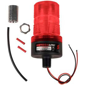 5 High-Profile Strobe Light - 12-80 Volts - Pipe Mount - Red