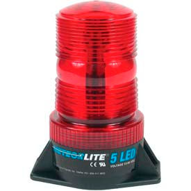 5 High-Profile Strobe Light - 12-80V - Permanent Mount - Red
