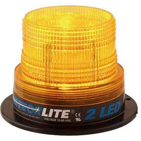 2 Low-Profile Strobe Light - 12-80V - Permanent Mount - Amber