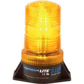 5 High-Profile Strobe Light - 12-80 Volts - Permanent Mount - Amber
