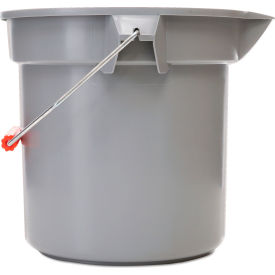 14 Qt Plastic Round Utility Bucket 12" Dia x 11-1/4"H, Gray