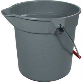 10 Qt. Round Plastic Utility Bucket 10-1/2" Dia x 10-1/4"H, Gray