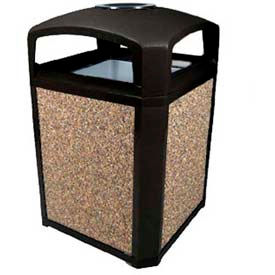 35 Gal. Classic Container with Dome Top and Ashtray - Black