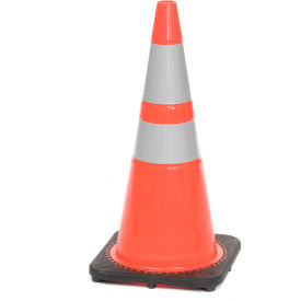 28" Traffic Cone, Reflective, Orange W/ Black Base