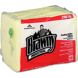 1/4 Fold Dusting Cloths 17" x 24", Yellow 50 Wipes Pack 4/Case