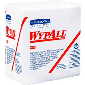 Wypall X80 Hydroknit Wipes 1/4 Fold, 12-1/2' x 13", White 50 Wipes/Pack 4/Case