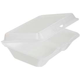 Foam Hoagie Container with Removable Lid, White, 500/Carton