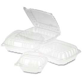 ClearSeal Plastic Hinged Container, 8-5/16 x 8-5/16 x 2, Clear, 250/Carton