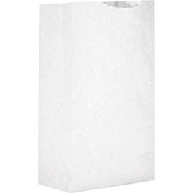 Paper Grocery Bags, #2, 4-5/16"W x 2-7/16"D x 7-7/8"H, White, 500/Pack