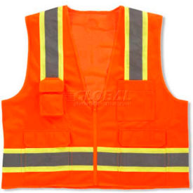 GloWear 8248Z Class 2 Two-Tone Surveyors Vest - Orange